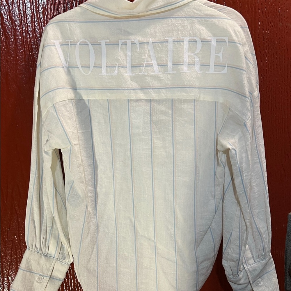 Zadig and Voltaire unique linen collared blouse